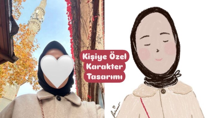 kişiye özel karakter çizimi yapıyorum