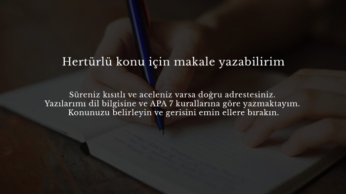 içerik ve makale yazarım