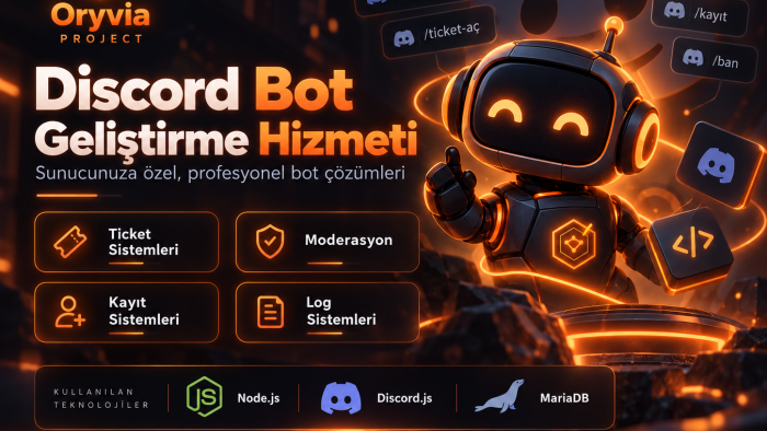 discord sunucunuza özel profesyonel bot geliştiririm