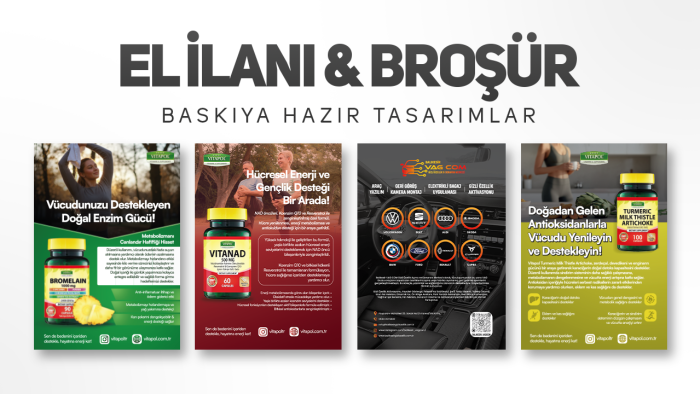 el ilanı, broşür, poster tasarlıyorum