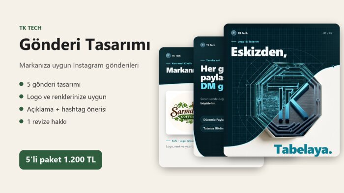 markanıza uygun Instagram gönderileri tasarlarım