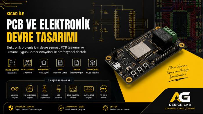 projeniz için pcb ve elektronik devre tasarlayabilirim