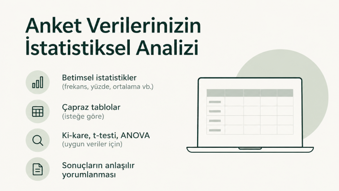 anket verilerinizi analiz ediyor ve sonuçları yorumluyorum