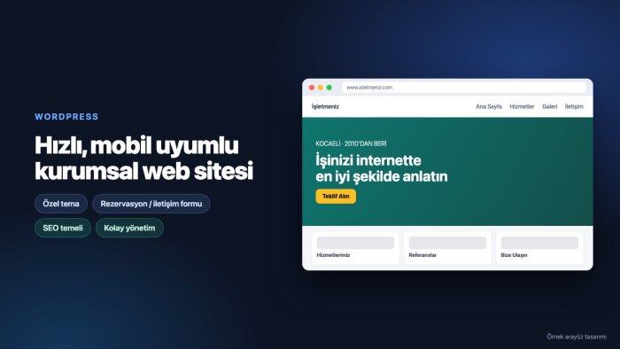 WordPress ile anahtar teslim kurumsal web sitesi kurarım