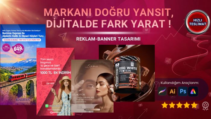 güçlü marka kimliğine uygun görsel tasarımlar üretiyorum