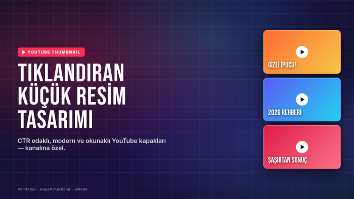 tıklanma odaklı YouTube küçük resmi tasarlarım