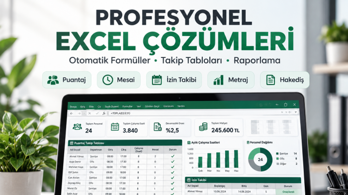 profesyonel ve otomatik Excel dosyaları hazırlarım