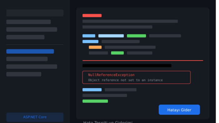 ASP.NET Core projenizdeki hataları tespit edip gideriyorum