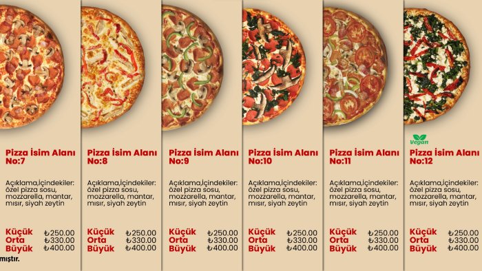 hareketli pizza menu board yapabilirim
