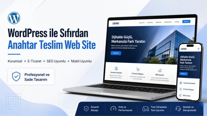 wordpress ile sıfırdan anahtar teslim proje yaparım