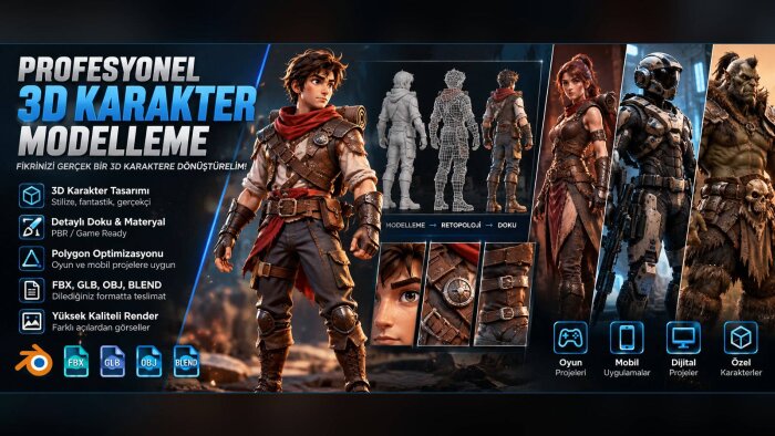 profesyonel 3D karakter modellerim