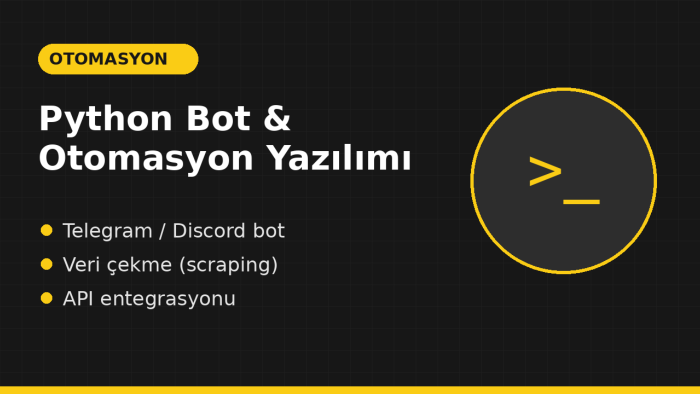 Python ile size özel bot ve otomasyon yazılımı yazarım