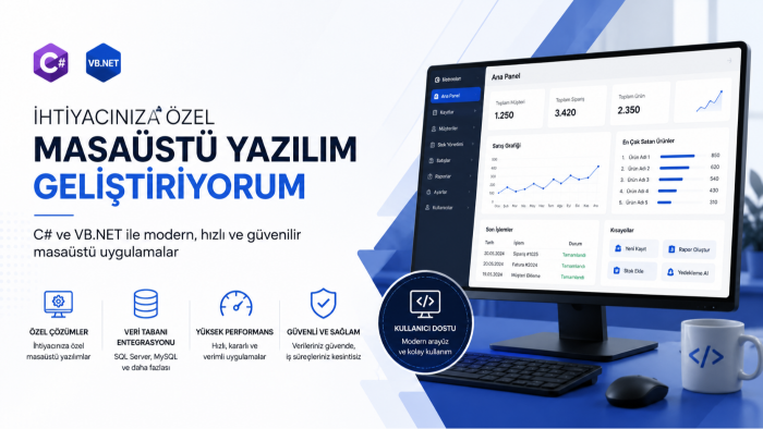 ihtiyacınıza özel Windows masaüstü yazılımı geliştirebilirim