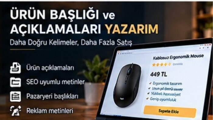 ürünleriniz için etkili ilan açıklamaları yazarım