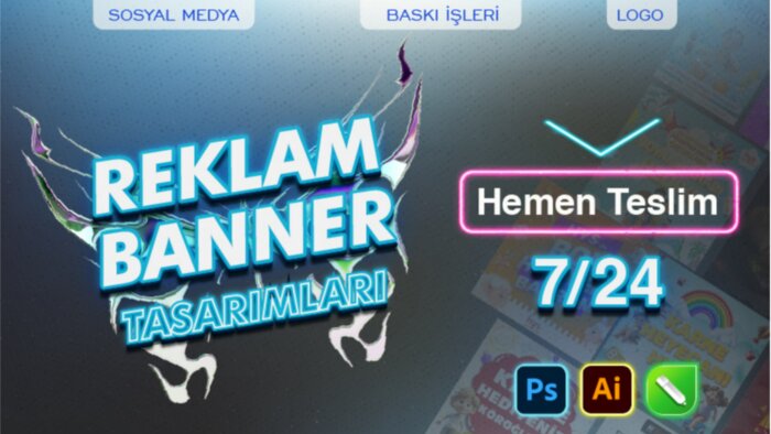 reklam, afiş ve banner tasarımlarınızı yapabilirim