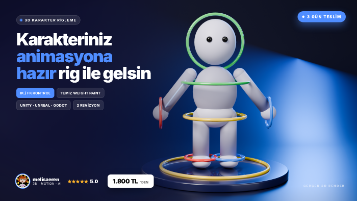 3d karakterinizi animasyona hazır riglerim