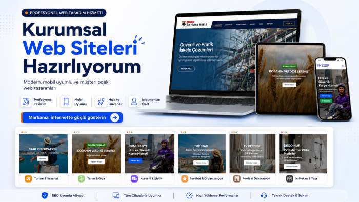 markanıza özel modern web sitesi tasarlarım