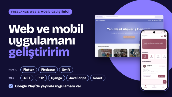 istediğiniz mobil uygulamayı sıfırdan geliştiririm
