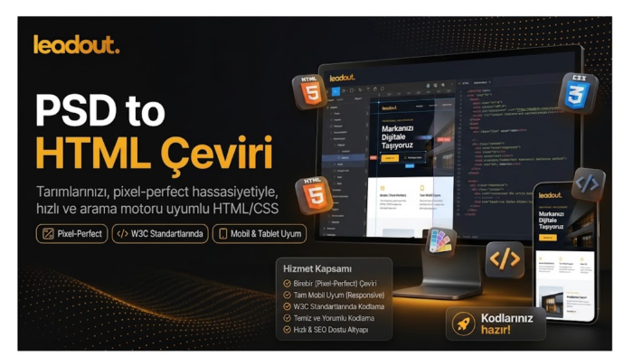  tasarımınızı (Figma/PSD) HTML koda kusursuz dökerim