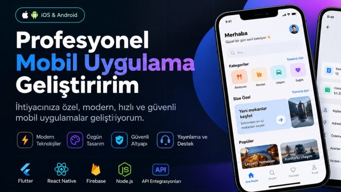 iOS ve Android için mobil uygulama geliştiririm
