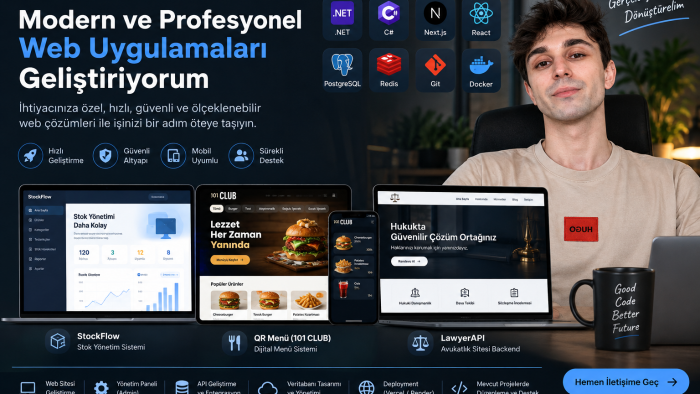  modern ve profesyonel web uygulamaları geliştiririm
