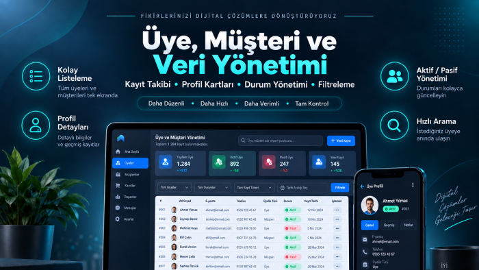 size özel PHP ve MySQL tabanlı web yazılımı geliştiririm