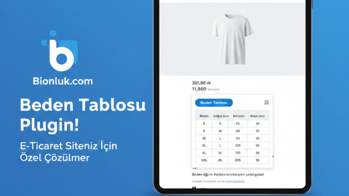 ticimax sitenize ürüne özel beden tablosu yazabilirim