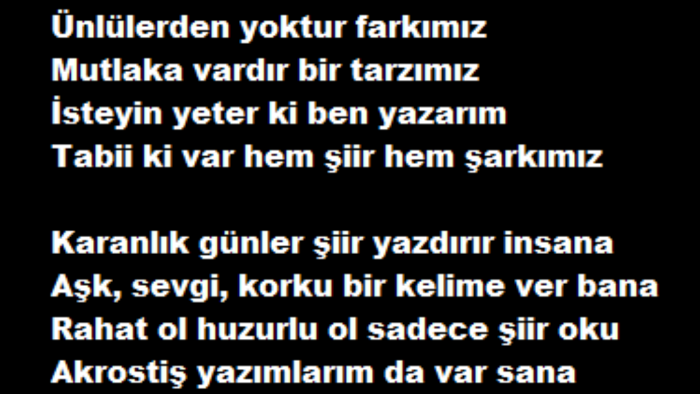 kelimen ve konun ile ilgili basit ama etkili şiirler yazarım