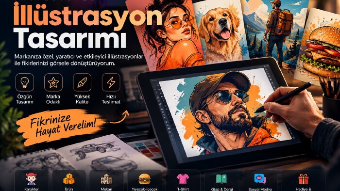 fikirlerinizi etkileyici illüstrasyonlara dönüştürüyorum