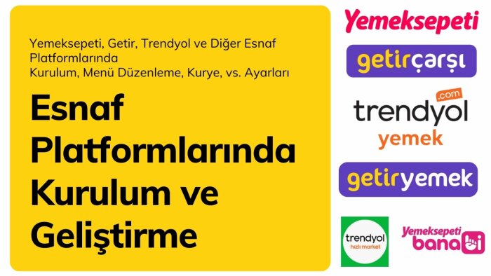 yemek sipariş platformlarına başvuru ve ürün girişi yaparım
