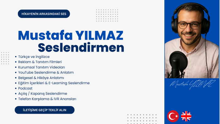 Türkçe ve İngilizce profesyonel seslendirme hizmeti sunarım