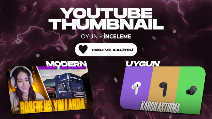 youtube videolarınız için küçük resim tasarlayabilirim