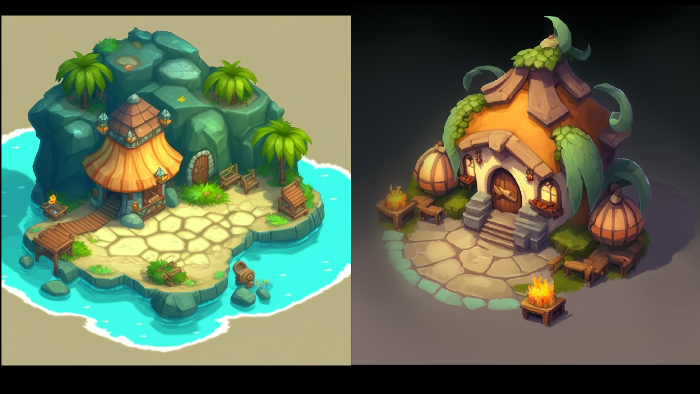 her konsepte uygun isometric çevre tasarımları yapıyorum