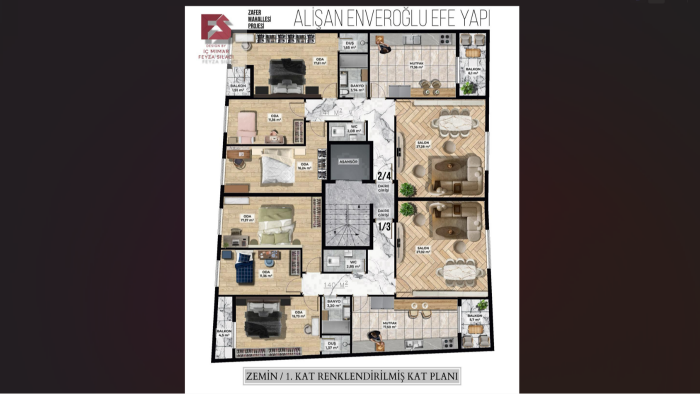3d renkli kat planı çizebilirim
