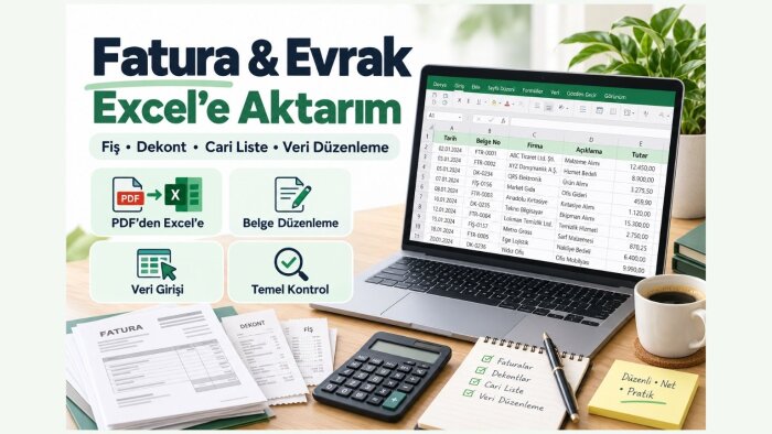 fatura ve evrak verilerinizi Excel’e aktarırım