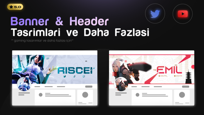 sizin için banner ve header tasarımları yapıyorum