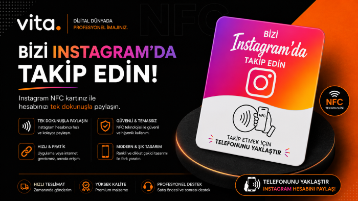 işletmenize Instagram NFC kartı hazırlıyorum
