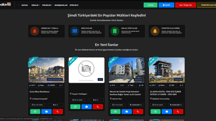 sizlere v9 emlak sitesi ile  global başarı sağlarım