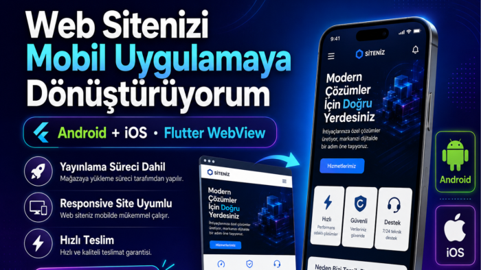 web sitenizi android ve ios mobil uygulamaya dönüştürüyorum