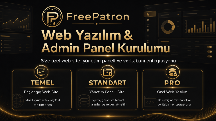size özel web yazılım ve admin paneli geliştiriyorum