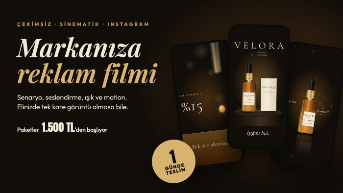 markanız için çekimsiz motion reklam filmi hazırlarım