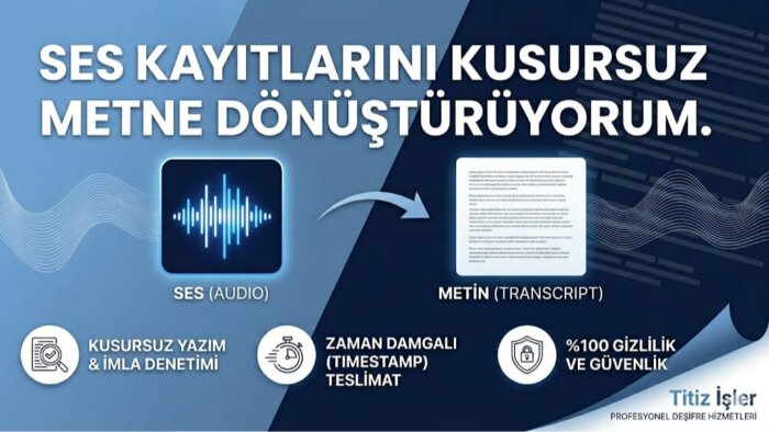 ses ve video kayıtlarınızı titizlikle deşifre ederim