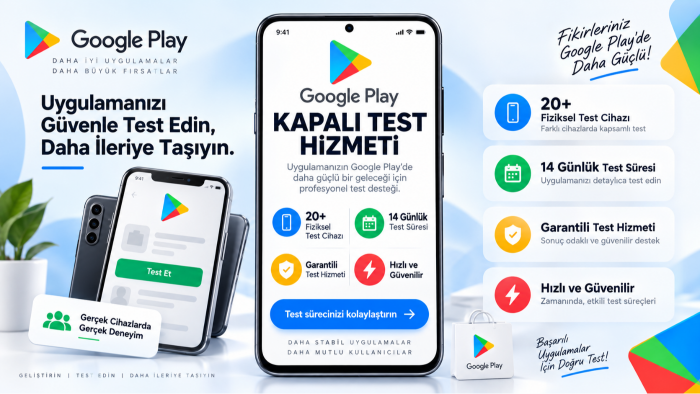 Google Play kapalı testi için 12 test kullanıcısı sağlarım