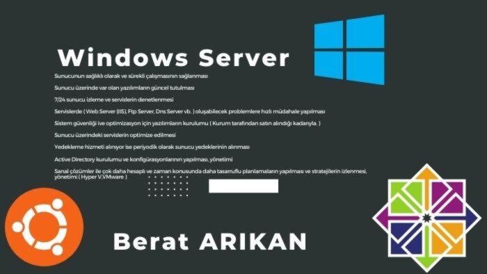 Windows server yönetiminizi ve kurulumunu yaparım
