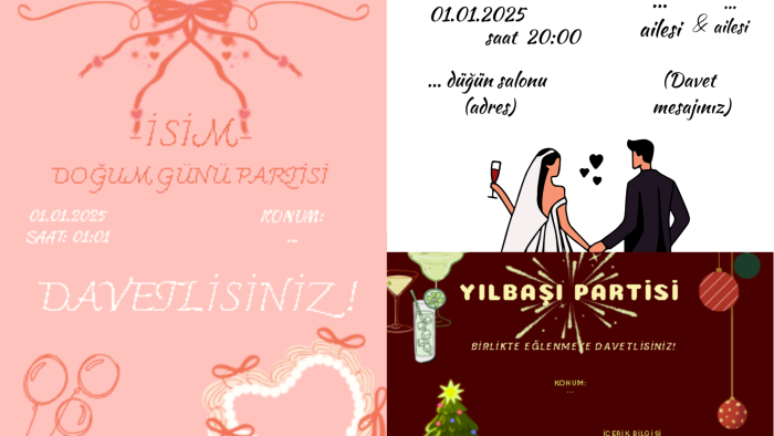 kişiselleştirilmiş davetiyenizi hazırlayabilirim