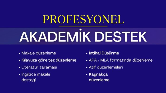 tez, makale ve metin düzenlemesi yaparım