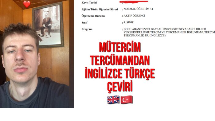 eğitimli tercüman olarak İngilizce çeviri yapabilirim