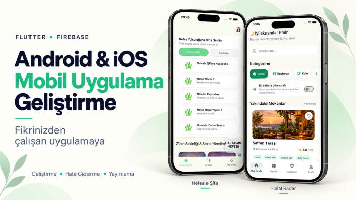 Flutter ile Android ve iOS uygulamaları geliştiririm