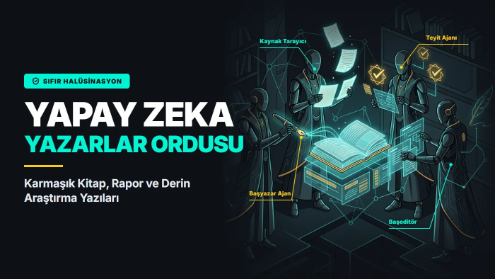 sıfır halüsinasyonla çalışan yapay zeka yazar ordusu kurarım