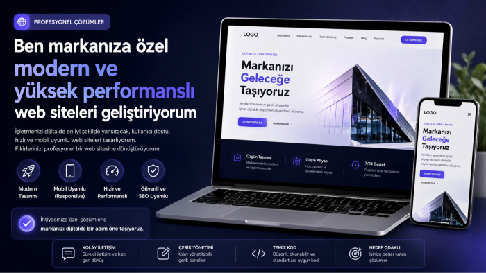 işletmenize özel modern ve profesyonel web sitesi tasarlarım